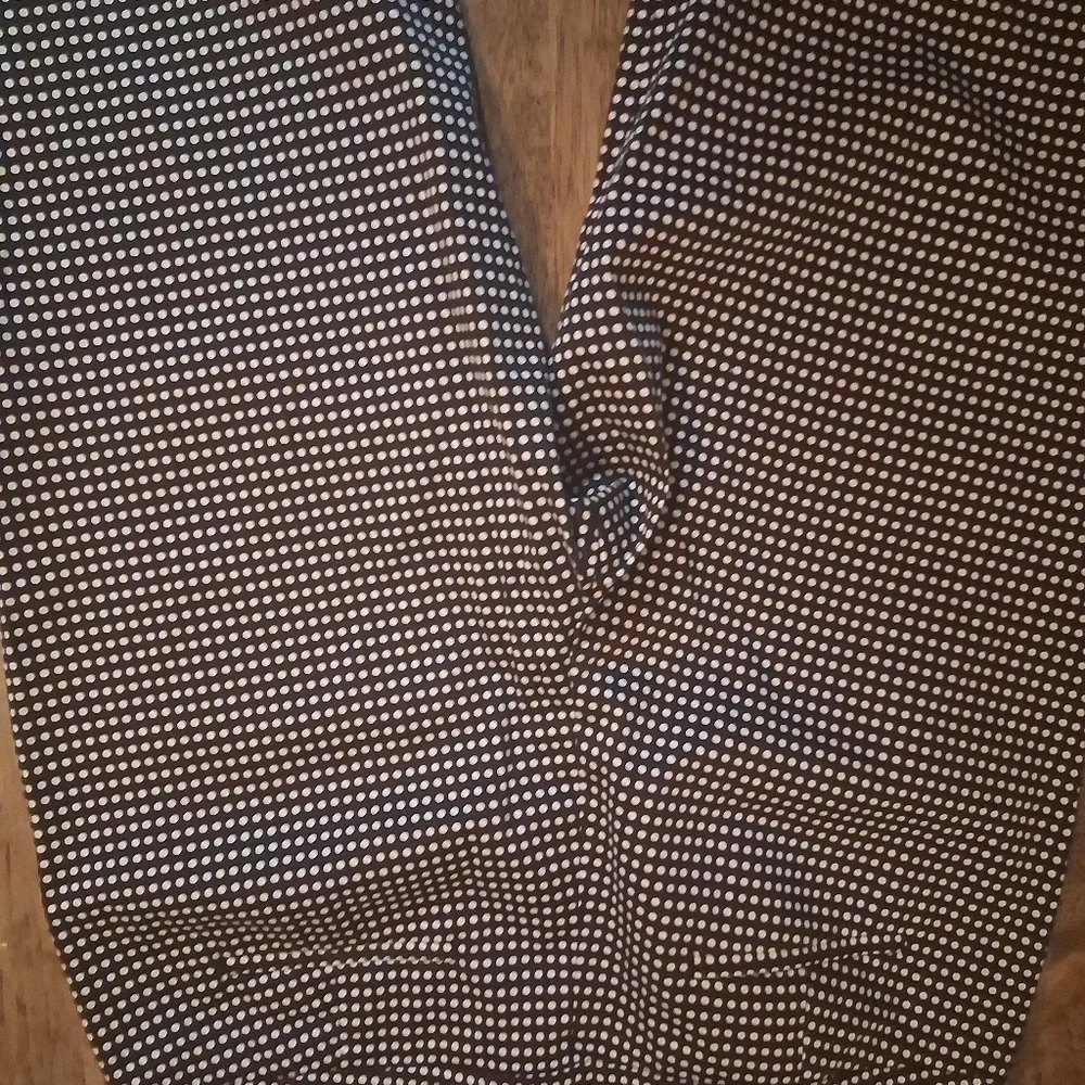 Talbots Stretch Signature Straight Leg Polkadot Black And White Ankle 10P